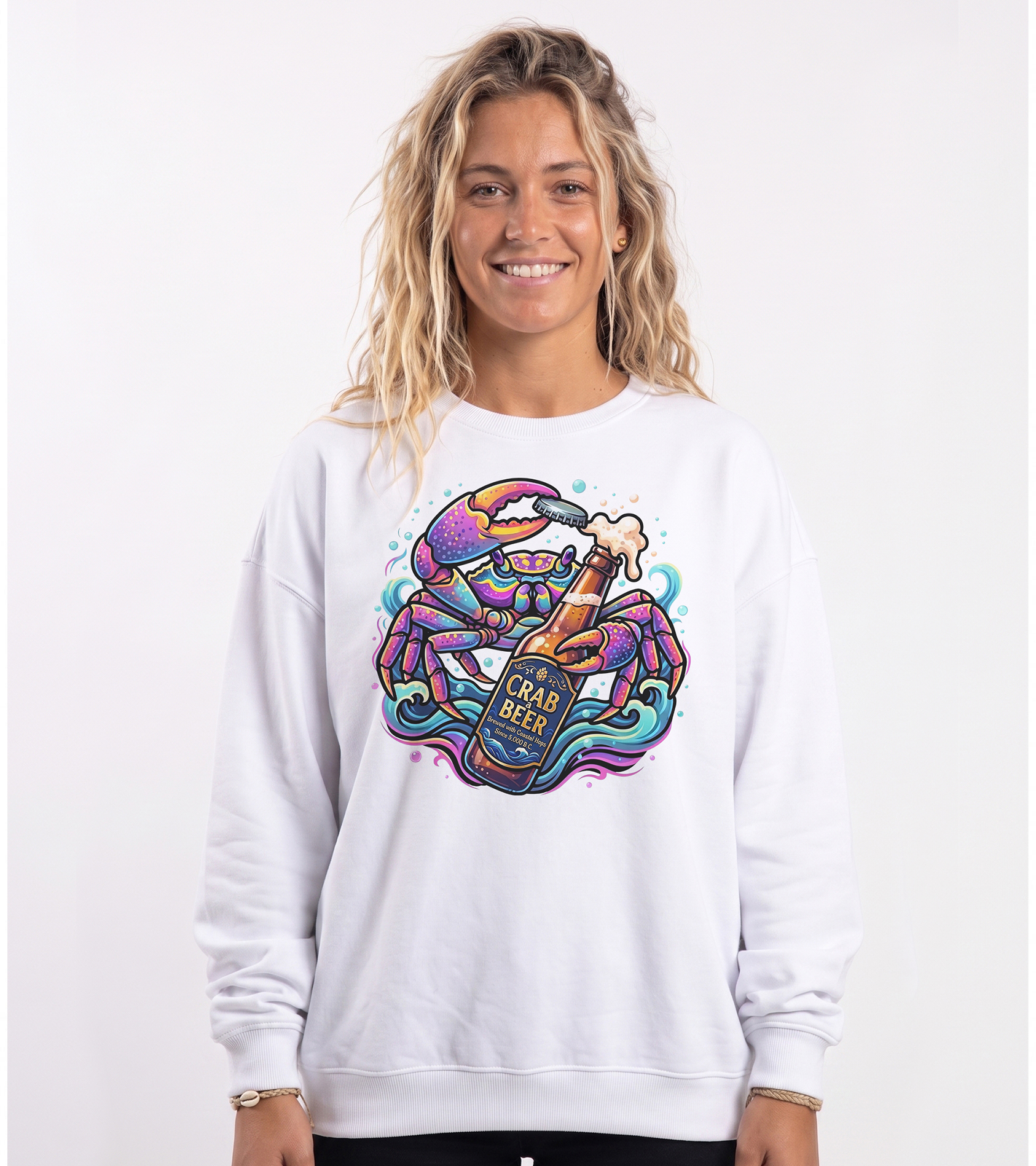 Crab a Beer - Moletom sem capuz